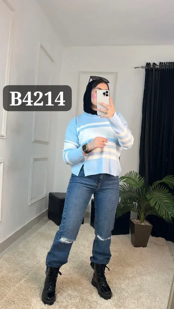بلاوز مقلم اوڨر سايز فتحات