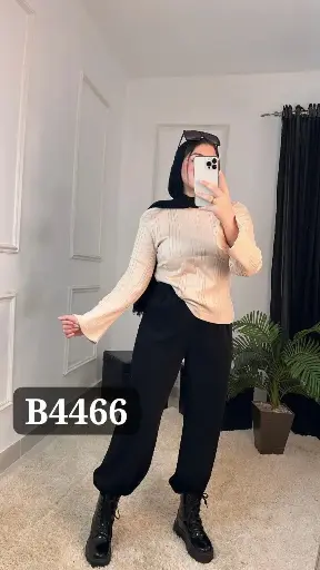 [B4466] بلاوز مضلع كم اسبانى